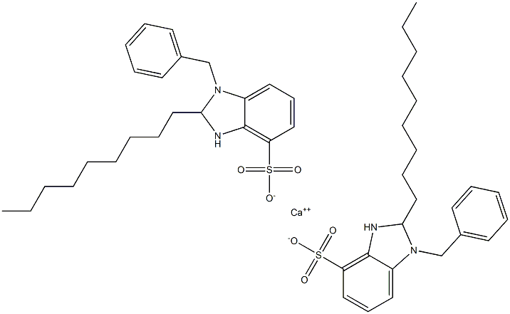 Bis(1-benzyl-2,3-dihydro-2-nonyl-1H-benzimidazole-4-sulfonic acid)calcium salt,,结构式