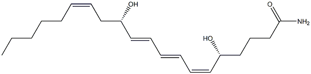 (5R,6Z,8E,10E,12S,14Z)-5,12-Dihydroxy-6,8,10,14-icosatetrenamide Structure