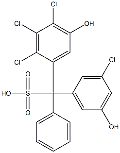 (3-Chloro-5-hydroxyphenyl)(2,3,4-trichloro-5-hydroxyphenyl)phenylmethanesulfonic acid Structure