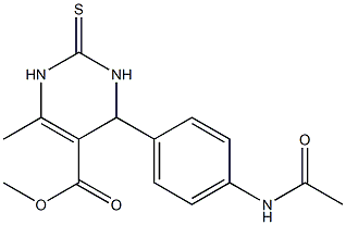 6-Methyl-4-(4-acetylaminophenyl)-2-thioxo-1,2,3,4-tetrahydropyrimidine-5-carboxylic acid methyl ester Structure