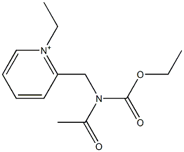 2-[N-Acetyl-N-(ethoxycarbonyl)aminomethyl]-1-ethylpyridinium Struktur