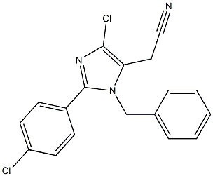 1-Benzyl-2-(4-chlorophenyl)-4-chloro-1H-imidazole-5-acetonitrile Struktur