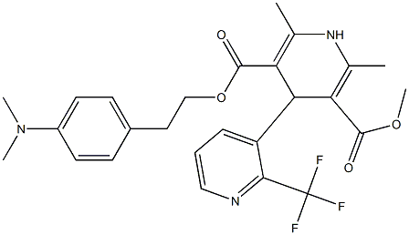 2,6-Dimethyl-4-[2-(trifluoromethyl)-3-pyridyl]-1,4-dihydropyridine-3,5-dicarboxylic acid 3-methyl 5-[2-[4-dimethylaminophenyl]ethyl] ester