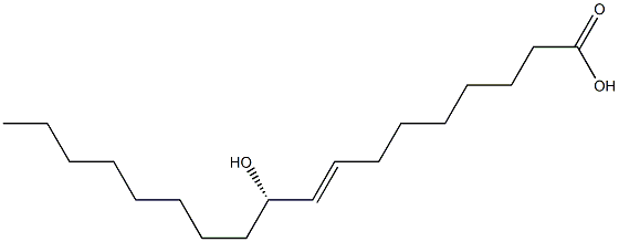 (8E,10S)-10-ヒドロキシ-8-オクタデセン酸 化学構造式