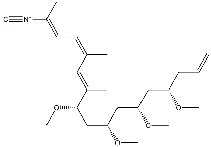 [(1E,3Z,5E,7S,9S,11S,13S)-7,9,11,13-Tetramethoxy-1,4,6-trimethyl-1,3,5,15-hexadecatetrenyl] isocyanide,,结构式