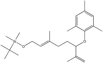 (6E)-3-Mesityloxy-2,6-dimethyl-8-(tert-butyldimethylsiloxy)-1,6-octadiene,,结构式