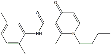 N-(2,5-Dimethylphenyl)-1-butyl-2,6-dimethyl-4-oxo-1,4-dihydro-3-pyridinecarboxamide Struktur