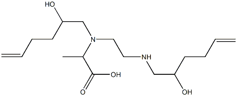 2-[N-(2-Hydroxy-5-hexenyl)-N-[2-(2-hydroxy-5-hexenylamino)ethyl]amino]propionic acid Struktur