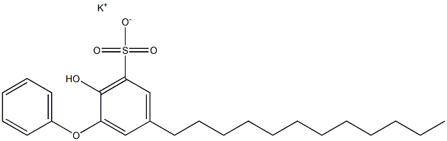 2-Hydroxy-5-dodecyl[oxybisbenzene]-3-sulfonic acid potassium salt,,结构式