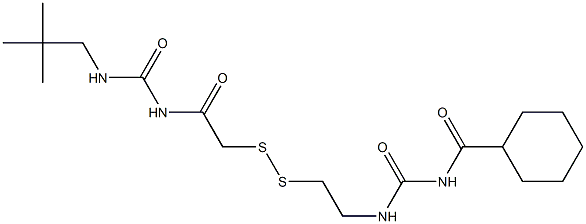 1-(Cyclohexylcarbonyl)-3-[2-[[(3-neopentylureido)carbonylmethyl]dithio]ethyl]urea Structure