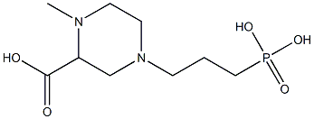 3-[3-Carboxy-4-methyl-1-piperazinyl]propylphosphonic acid 结构式