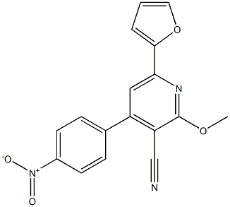 2-Methoxy-4-(4-nitrophenyl)-6-(2-furanyl)pyridine-3-carbonitrile,,结构式