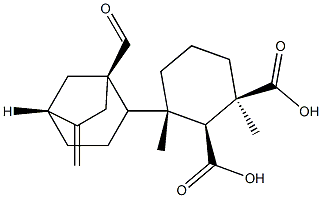 (1R,2S,3S)-3-[(1R,5R)-1-ホルミル-6-メチレンビシクロ[3.2.1]オクタン-2-イル]-1,3-ジメチルシクロヘキサン-1,2-ジカルボン酸 化学構造式