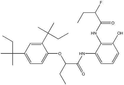 6-(2-Fluorobutyrylamino)-5-[2-(2,4-di-tert-amylphenoxy)butyrylamino]phenol,,结构式