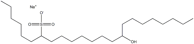 15-ヒドロキシトリコサン-7-スルホン酸ナトリウム 化学構造式