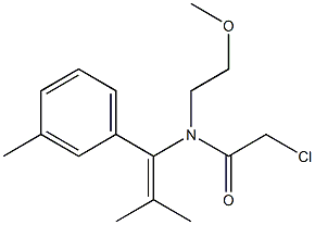 N-[1-(3-Methylphenyl)-2-methyl-1-propenyl]-N-[2-methoxyethyl]-2-chloroacetamide Struktur