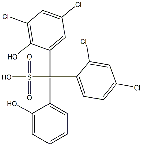 (2,4-Dichlorophenyl)(3,5-dichloro-2-hydroxyphenyl)(2-hydroxyphenyl)methanesulfonic acid Struktur