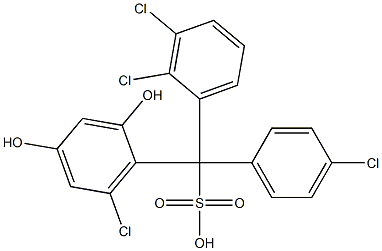 (4-Chlorophenyl)(2,3-dichlorophenyl)(6-chloro-2,4-dihydroxyphenyl)methanesulfonic acid,,结构式