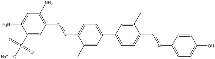 2,4-Diamino-5-[[4'-[(4-hydroxyphenyl)azo]-3,3'-dimethyl-1,1'-biphenyl-4-yl]azo]benzenesulfonic acid sodium salt,,结构式