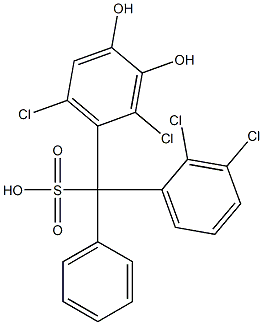 (2,3-ジクロロフェニル)(2,6-ジクロロ-3,4-ジヒドロキシフェニル)フェニルメタンスルホン酸 化学構造式