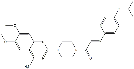 4-Amino-2-[4-[3-(4-isopropyloxyphenyl)propenoyl]-1-piperazinyl]-6,7-dimethoxyquinazoline Struktur