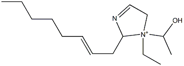 1-エチル-1-(1-ヒドロキシエチル)-2-(2-オクテニル)-3-イミダゾリン-1-イウム 化学構造式