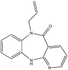 6,11-Dihydro-6-(2-propenyl)-5H-pyrido[2,3-b][1,5]benzodiazepin-5-one,,结构式