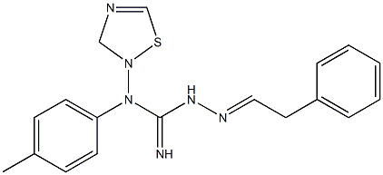 Dihydro-N-[(imino)[2-(2-phenylethylidene)hydrazino]methyl]-N-(4-methylphenyl)-1,2,4-thiadiazol-2(3H)-amine,,结构式