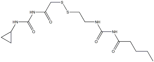 1-Pentanoyl-3-[2-[[(3-cyclopropylureido)carbonylmethyl]dithio]ethyl]urea 结构式