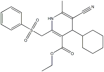 5-Cyano-1,4-dihydro-6-methyl-2-[phenylsulfonylmethyl]-4-cyclohexylpyridine-3-carboxylic acid ethyl ester