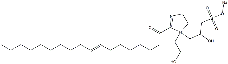 1-(2-Hydroxyethyl)-1-[2-hydroxy-3-(sodiooxysulfonyl)propyl]-2-(8-octadecenoyl)-2-imidazoline-1-ium 结构式