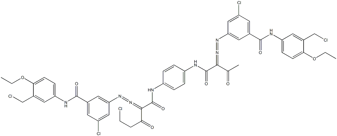 3,3'-[2-(Chloromethyl)-1,4-phenylenebis[iminocarbonyl(acetylmethylene)azo]]bis[N-[3-(chloromethyl)-4-ethoxyphenyl]-5-chlorobenzamide] Struktur