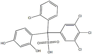 (2-Chlorophenyl)(3,4,5-trichlorophenyl)(2,4-dihydroxyphenyl)methanesulfonic acid Structure