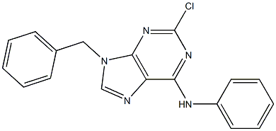 9-ベンジル-2-クロロ-6-フェニルアミノ-9H-プリン 化学構造式