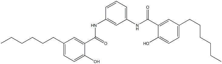 N,N'-Bis(5-hexylsalicyloyl)-m-phenylenediamine Struktur