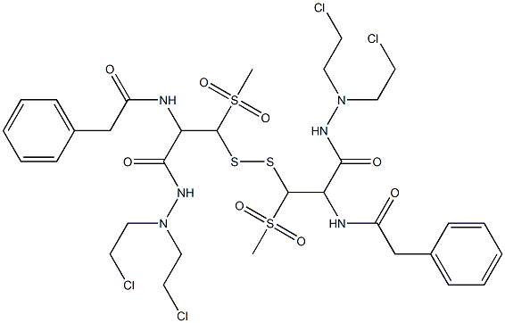 3,3'-Dithiobis[N',N'-bis(2-chloroethyl)-2-(2-phenylacetyl)amino-3-methylsulfonylpropionic acid hydrazide]