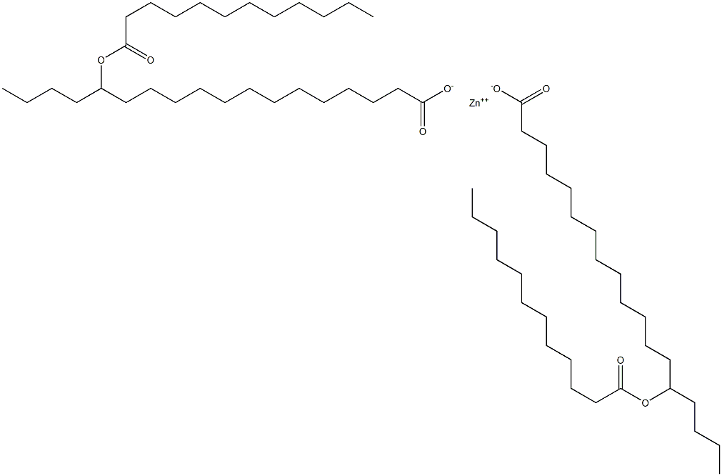 Bis(14-lauroyloxyoctadecanoic acid)zinc salt Structure
