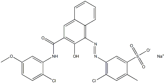 4-Chloro-2-methyl-5-[[3-[[(2-chloro-5-methoxyphenyl)amino]carbonyl]-2-hydroxy-1-naphtyl]azo]benzenesulfonic acid sodium salt 结构式