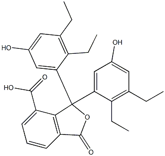 1,1-Bis(2,3-diethyl-5-hydroxyphenyl)-1,3-dihydro-3-oxoisobenzofuran-7-carboxylic acid,,结构式