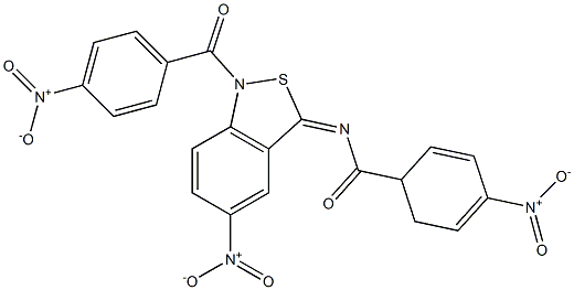 5-Nitro-1-(p-nitrobenzoyl)-3(1H)-(p-nitrobenzoyl)imino-2,1-benzisothiazole Structure