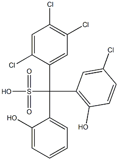(3-クロロ-6-ヒドロキシフェニル)(2,4,5-トリクロロフェニル)(2-ヒドロキシフェニル)メタンスルホン酸 化学構造式