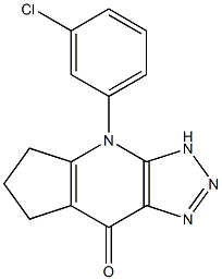 4-(3-Chlorophenyl)-3,5,6,7-tetrahydrocyclopenta[b]-1,2,3-triazolo[4,5-e]pyridin-8(4H)-one 结构式