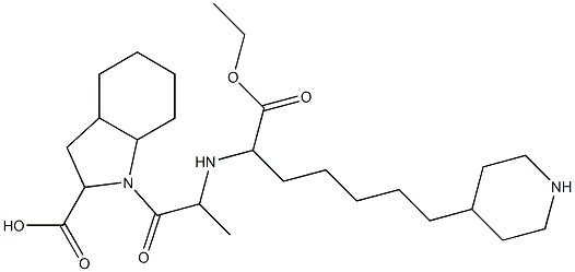 1-[2-[6-(Piperidin-4-yl)-1-(ethoxycarbonyl)hexylamino]propionyl]-octahydro-1H-indole-2-carboxylic acid,,结构式