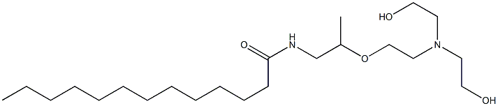 N-[2-[2-[ビス(2-ヒドロキシエチル)アミノ]エトキシ]プロピル]トリデカンアミド 化学構造式
