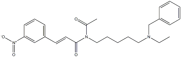 N-[5-(エチルベンジルアミノ)ペンチル]-N-アセチル-3-(3-ニトロフェニル)アクリルアミド 化学構造式