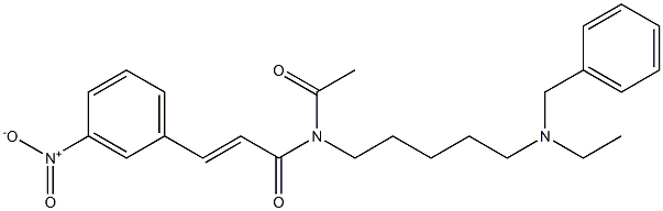 N-[5-(Ethylbenzylamino)pentyl]-N-acetyl-3-(3-nitrophenyl)acrylamide,,结构式