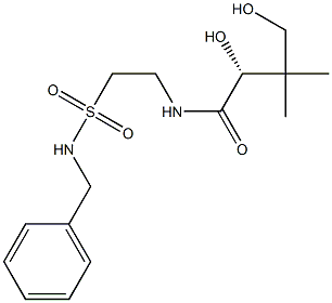 [R,(+)]-N-[2-(ベンジルスルファモイル)エチル]-2,4-ジヒドロキシ-3,3-ジメチルブチルアミド 化学構造式
