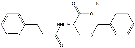 3-(Benzylthio)-N-(3-phenylpropionyl)-L-alanine potassium salt Struktur