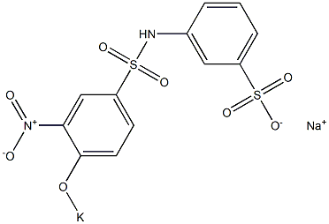 m-(3-Nitro-4-potassiooxyphenylsulfonylamino)benzenesulfonic acid sodium salt Structure