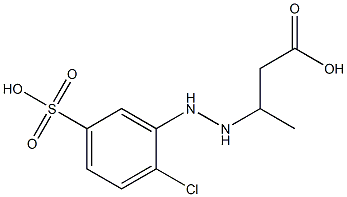 3-[2-(2-Chloro-5-sulfophenyl)hydrazino]butyric acid 结构式